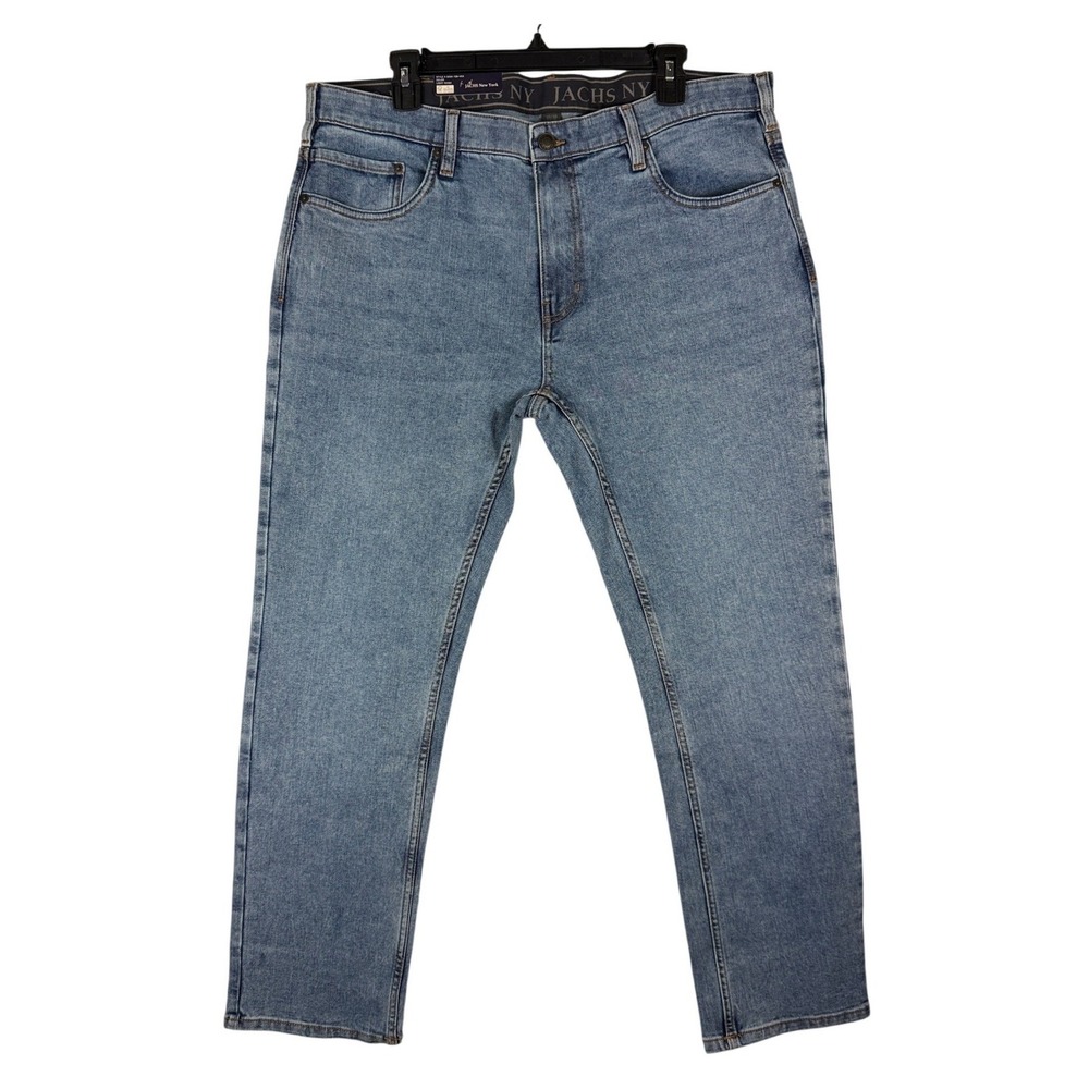 JACHS New York Mens 38x30 Straight Fit Comfort Stretch 5 Pocket Denim Blue NWT
